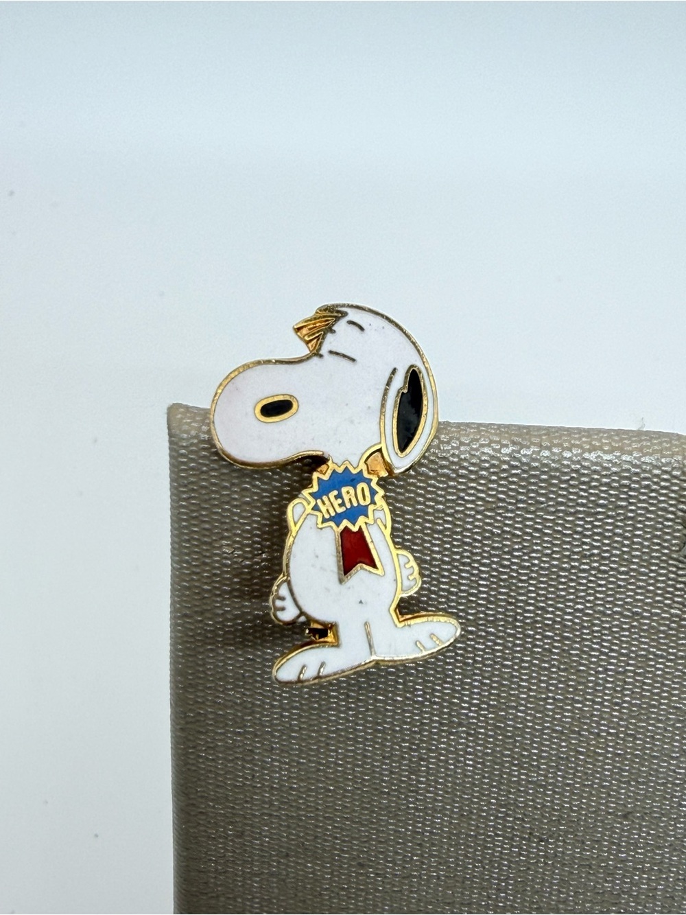 Vintage 1970s Aviva Snoopy “Hero” Enamel Cloisonné Lapel Pin Peanuts
